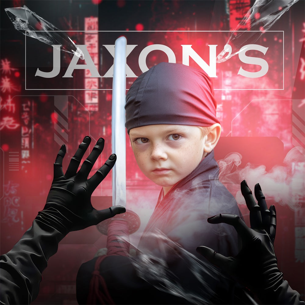 Birthday Party Backdrop Sword Smoke Personalized Backdrop UK BRP6-80