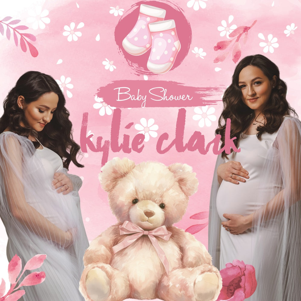 Baby Shower Backdrop Ideas Baby Socks Bear Custom Backdrop UK BRP6-9