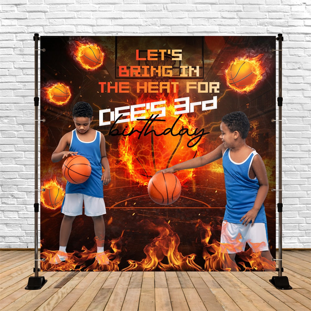 Customized Birthday Backdrop Basketball Blaze Bash Backdrop UK BRP6-90