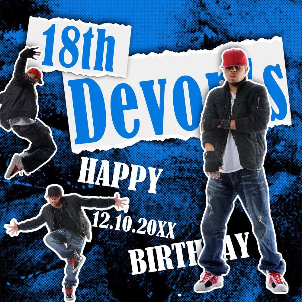 Personalized Birthday Backdrop Graffiti Groove Party Backdrop UK BRP6-91