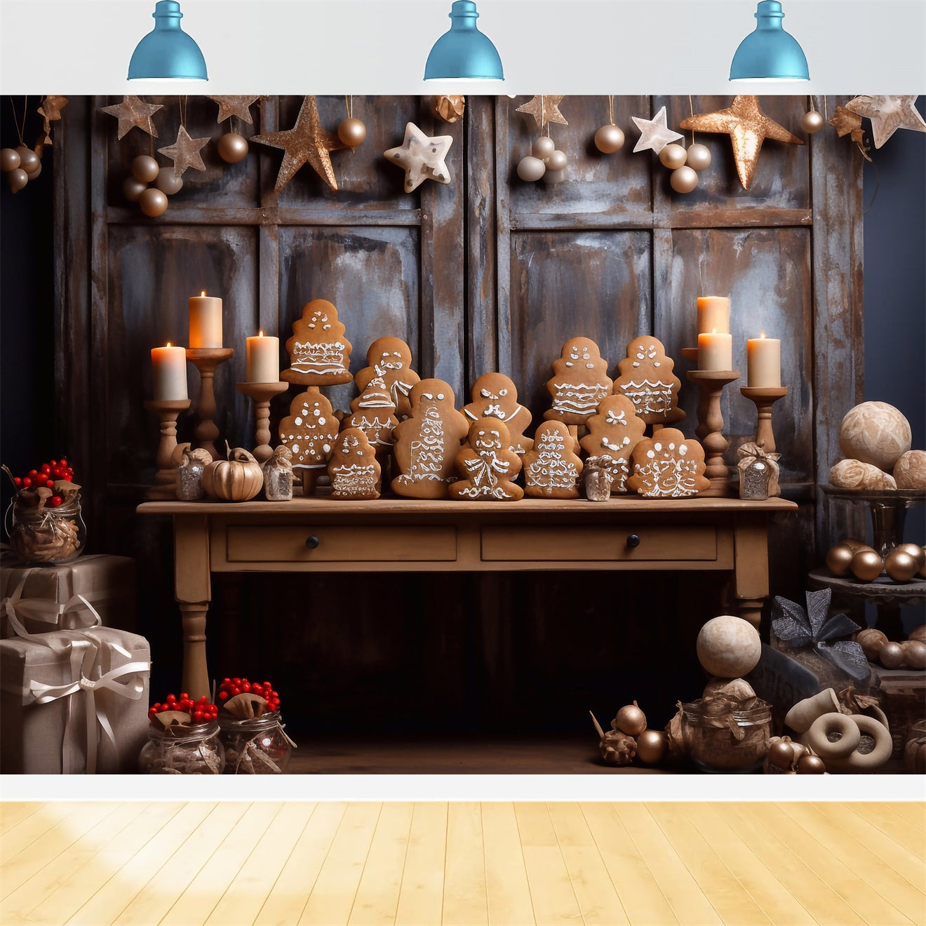 Christmas Gingerbread Cookie Table Backdrop UK BRP8-101