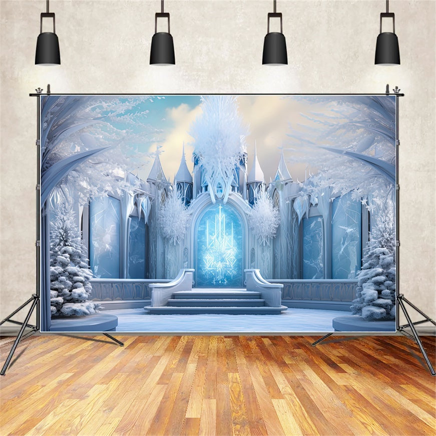 Icy Dreamland Christmas Castle Backdrop UK BRP8-104