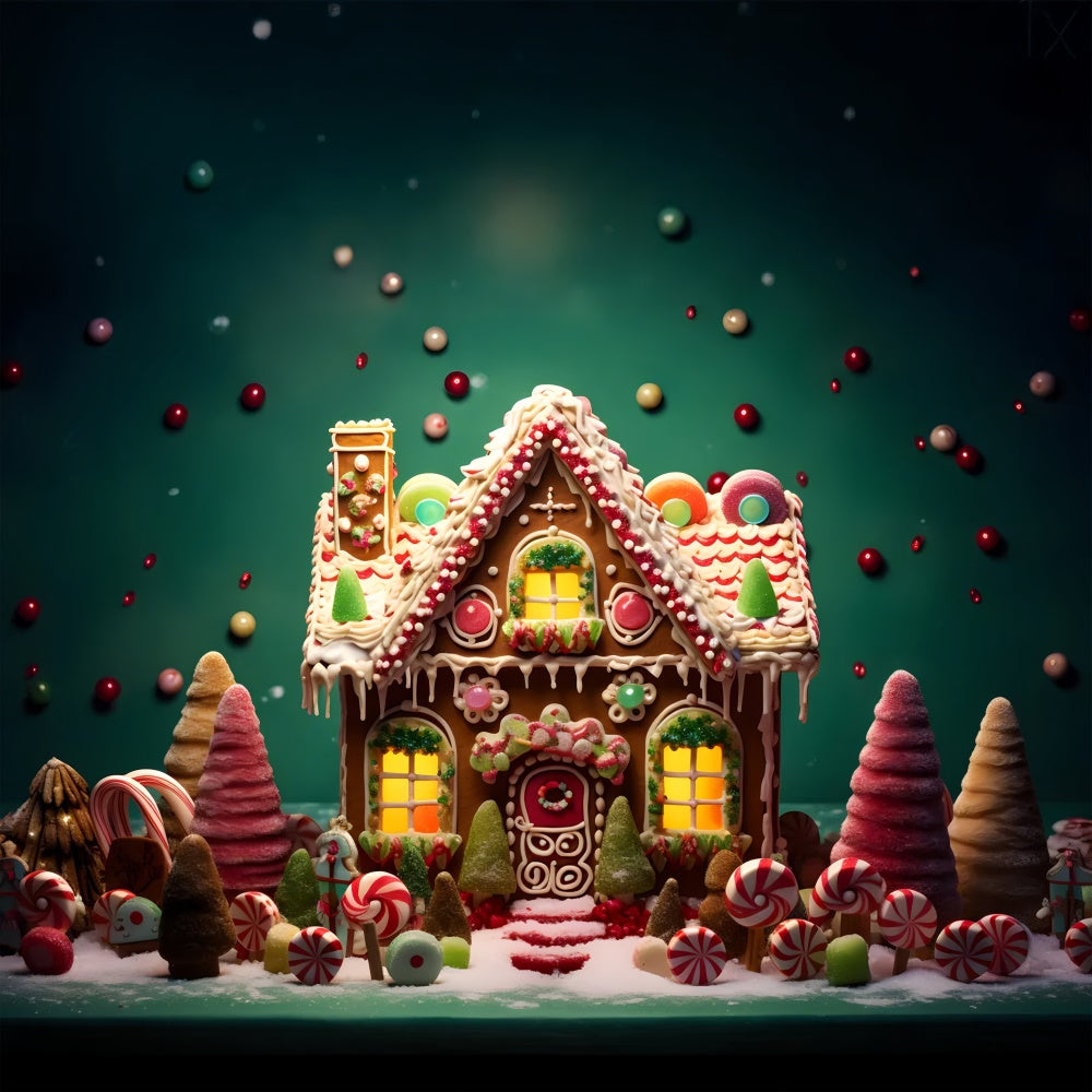 Christmas Sweet Candyland House Backdrop UK BRP8-125