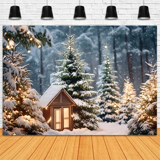 Christmas Serene Snowy Pines Backdrop UK BRP8-98
