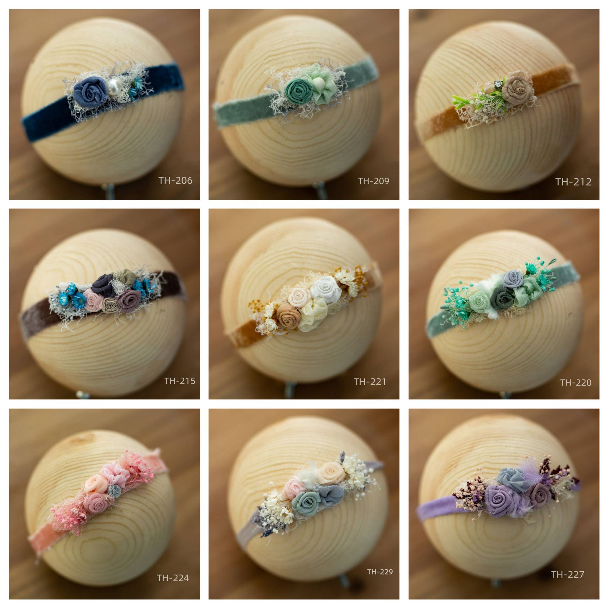 Newborn Photography Velvet Flower Pearl Headband Hair Accessories TH2