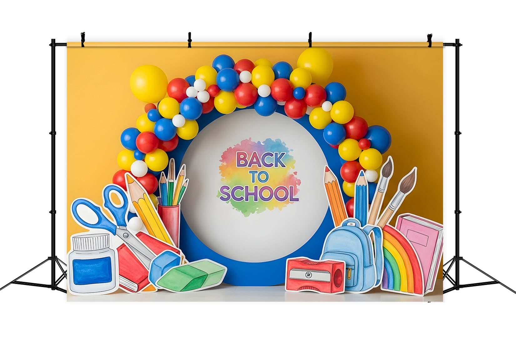 School Picture Backdrop Vibrant Supplies Balloon Arch Classroom Backdrop UK By Magali