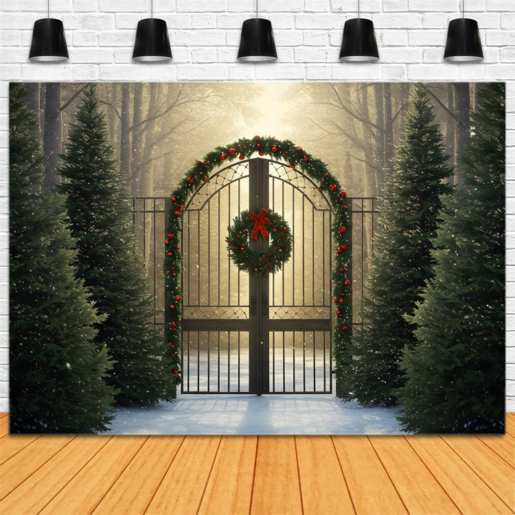 Xmas Backdrop Golden Light Forest Gate Backdrop UK By Magali