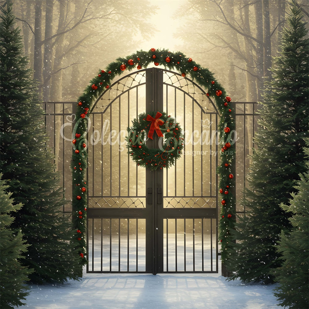 Xmas Backdrop Golden Light Forest Gate Backdrop UK By Magali