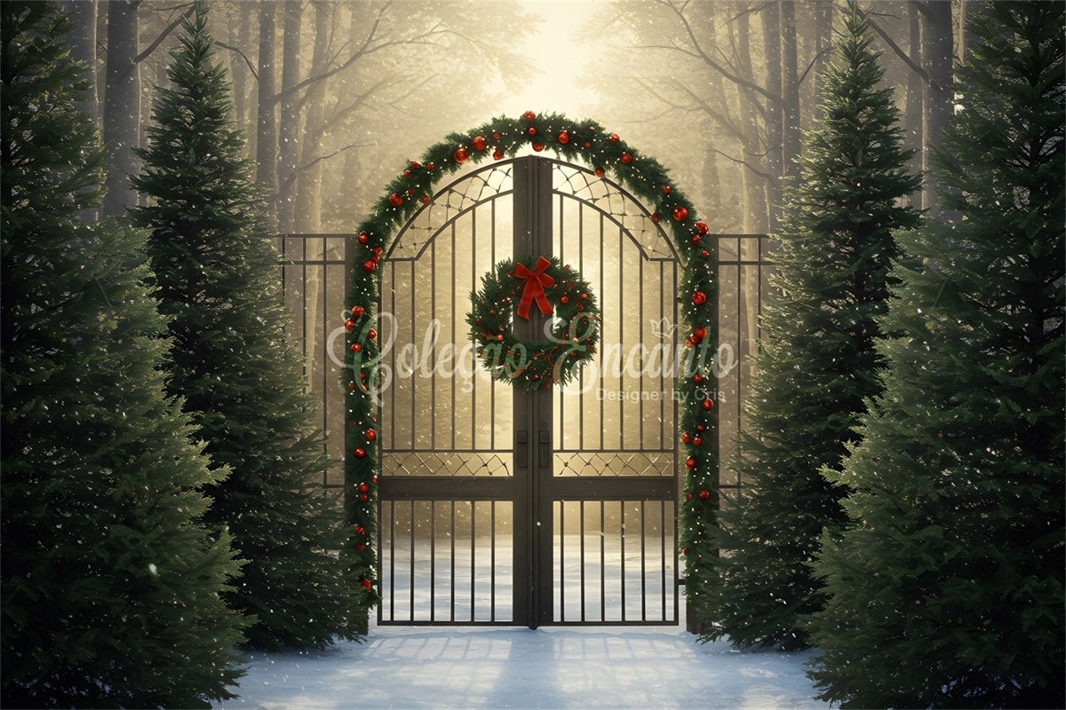 Xmas Backdrop Golden Light Forest Gate Backdrop UK By Magali