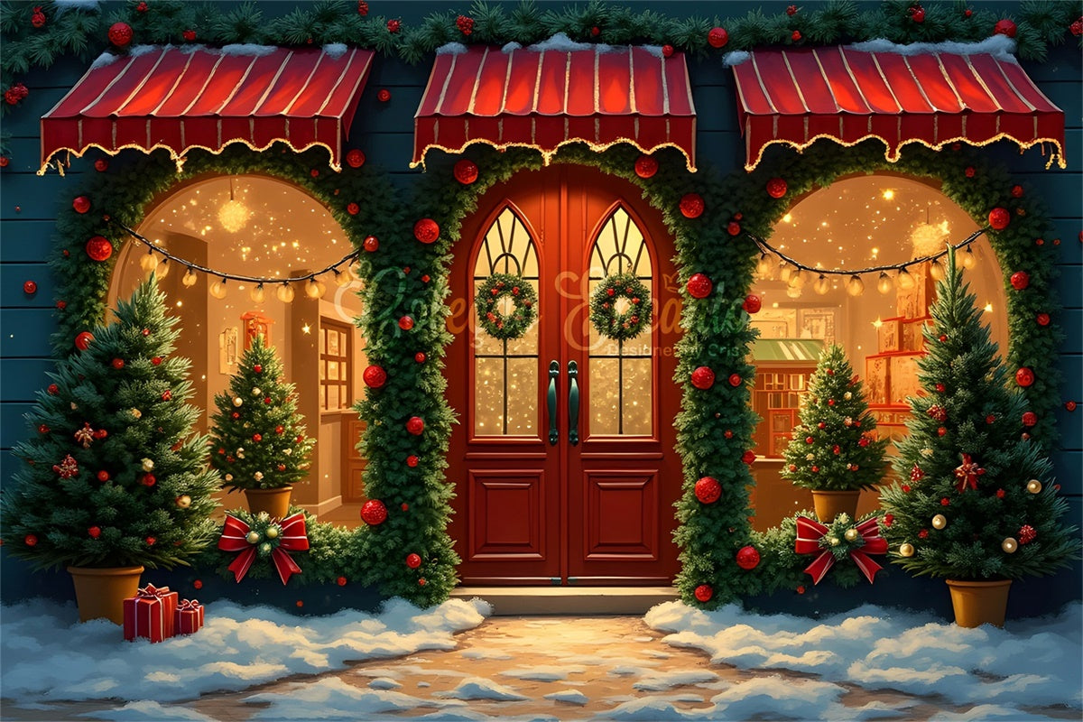 Christmas Backdrop Ornament Garland Store Backdrop UK By Magali