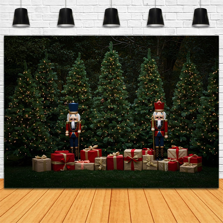 Christmas Tree Backdrop Nutcracker Gift Sparkling Trees Backdrop UK By Magali