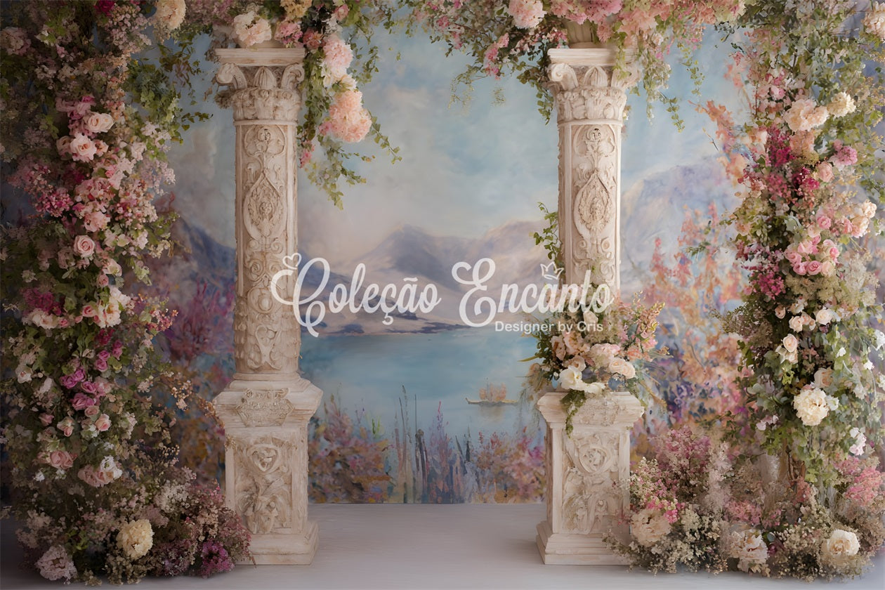 Mother's Day Photo Backdrop Floral Columns Mountain View Mothers Day Photo Backdrop Ideas UK By Magali