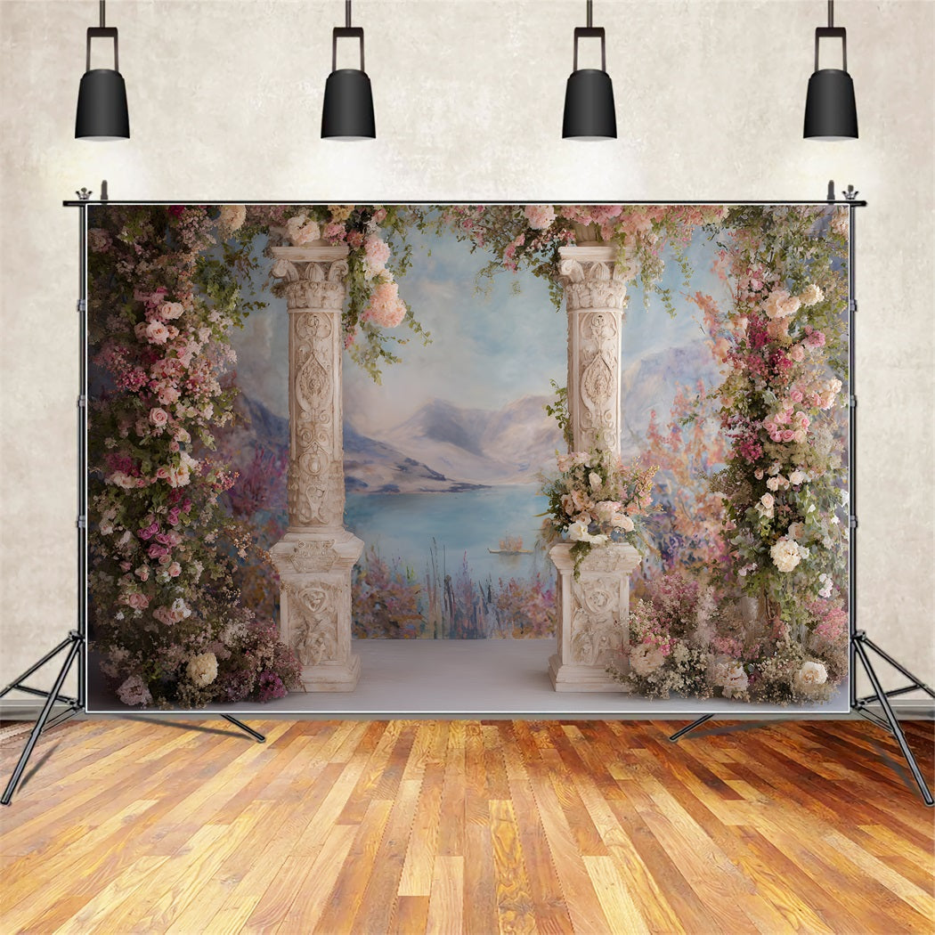 Mother's Day Photo Backdrop Floral Columns Mountain View Mothers Day Photo Backdrop Ideas UK By Magali