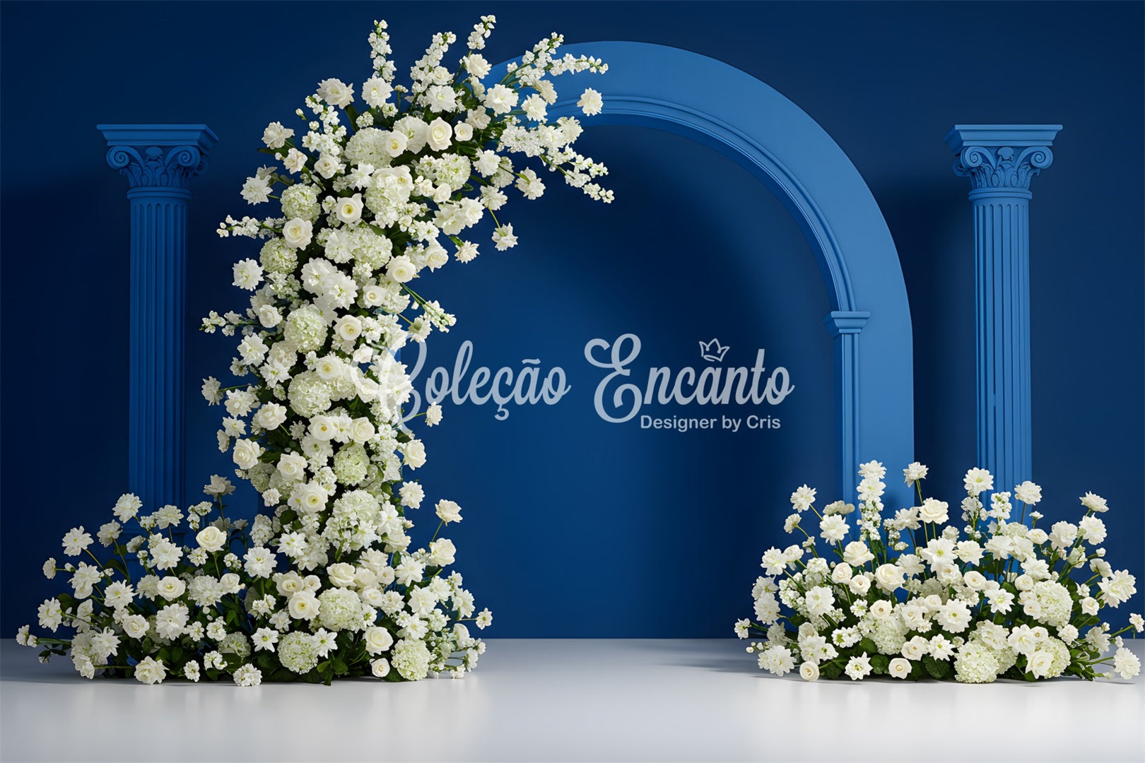 Backdrop Mothers Day White Floral Blue Arch Mothers Day Photo Booth Backdrops UK By Magali