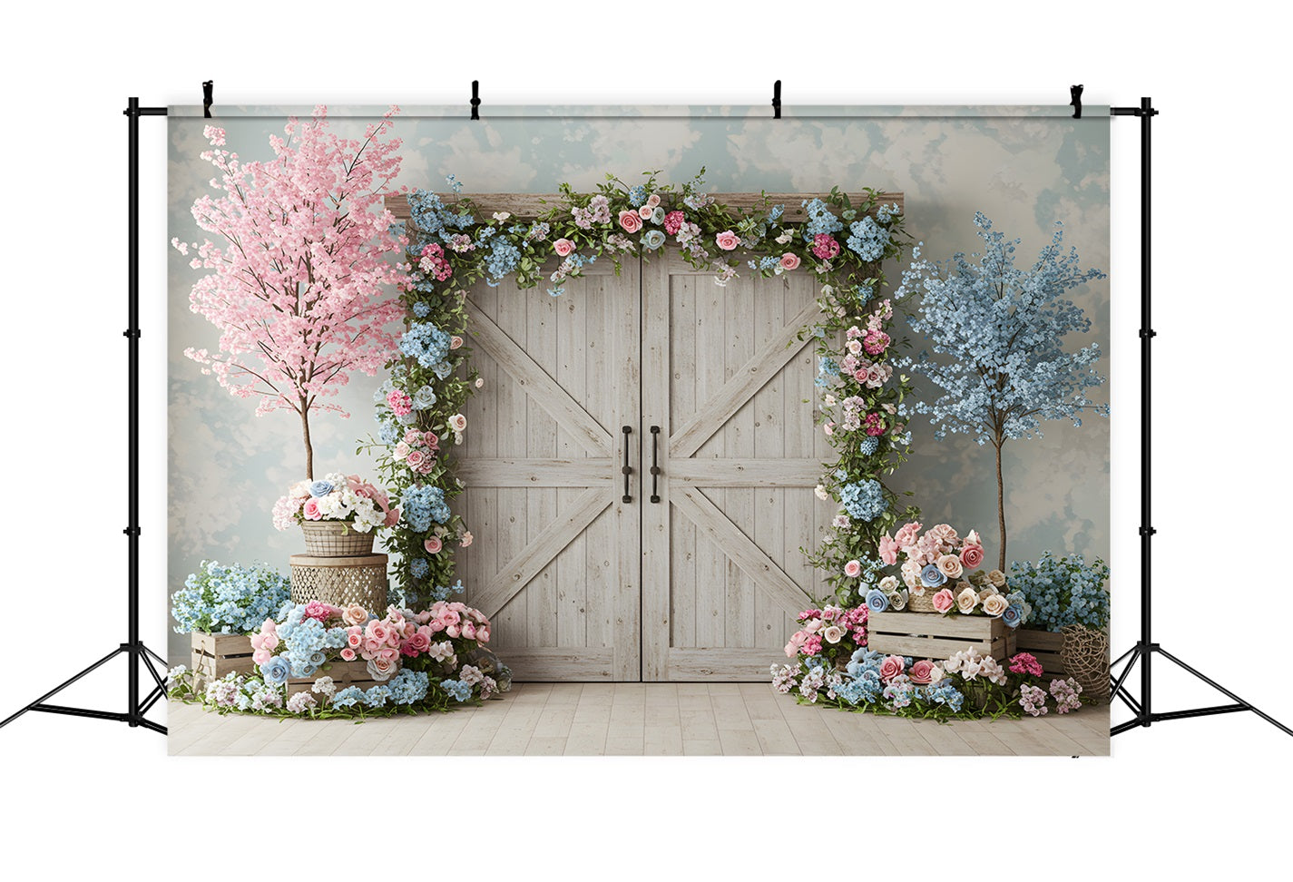 Mothers Day Photo Backdrop Ideas Pastel Cherry Blossom Door Backdrop Mother's Day UK By Magali