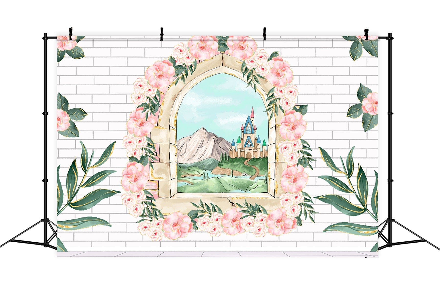 Newborn Photography Backdrops Floral Window Brick Wall Castle Backdrop UK By Magali