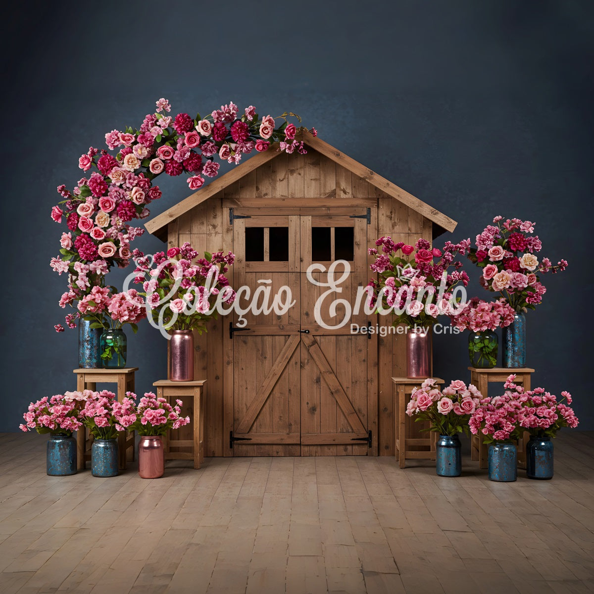 Backdrop Ideas For Mother's Day Pink Floral Barn Door Mother's Day Backdrop Ideas UK By Magali