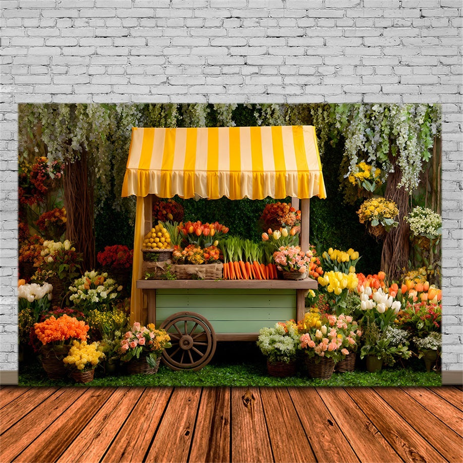Easter Tulip Backdrop Lush Floral Yellow Canopy Easter Backdrop Ideas UK By Magali
