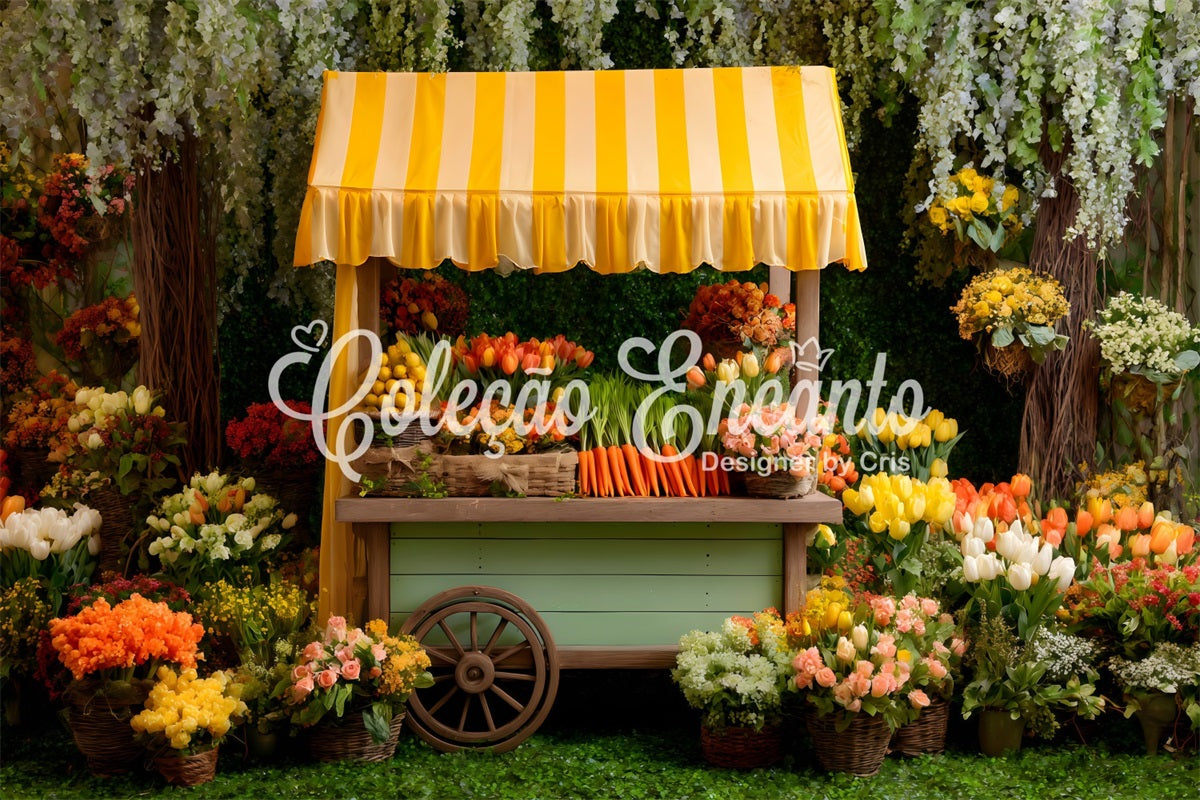 Easter Tulip Backdrop Lush Floral Yellow Canopy Easter Backdrop Ideas UK By Magali