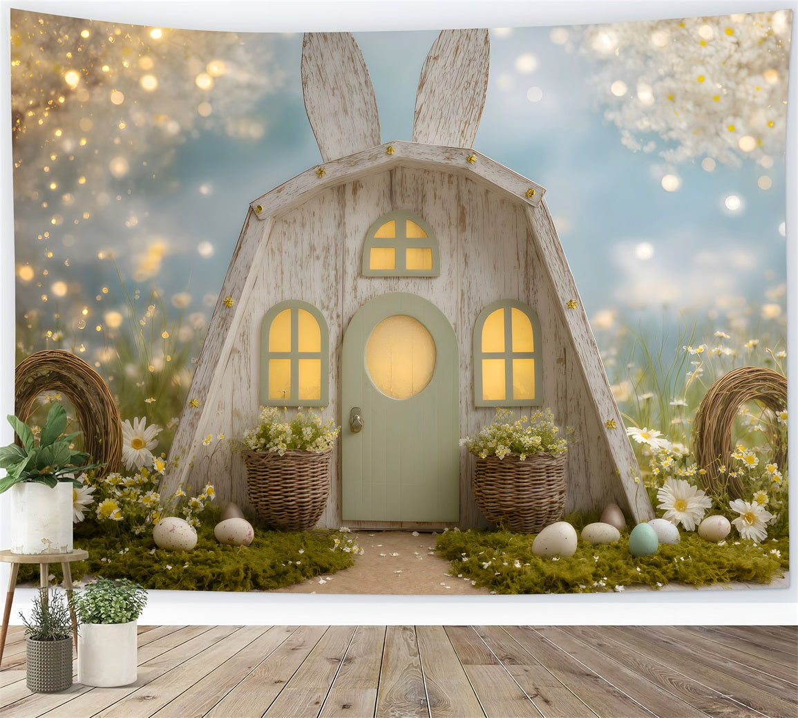 Easter Daisy Backdrop Ears Door Twig Wreaths Easter Backdrop Photos UK By Magali