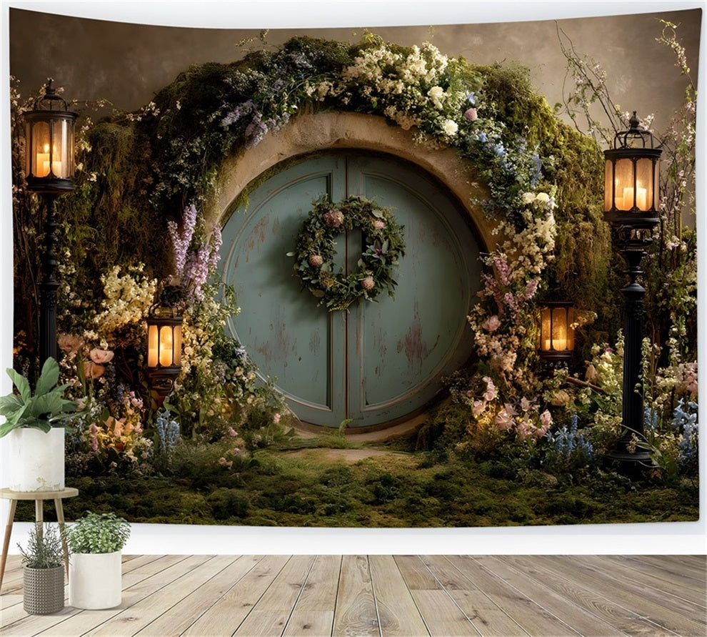 Bunny Burrow Backdrop Mystic Garden Door Lantern Light Easter Backdrop Ideas UK By Magali
