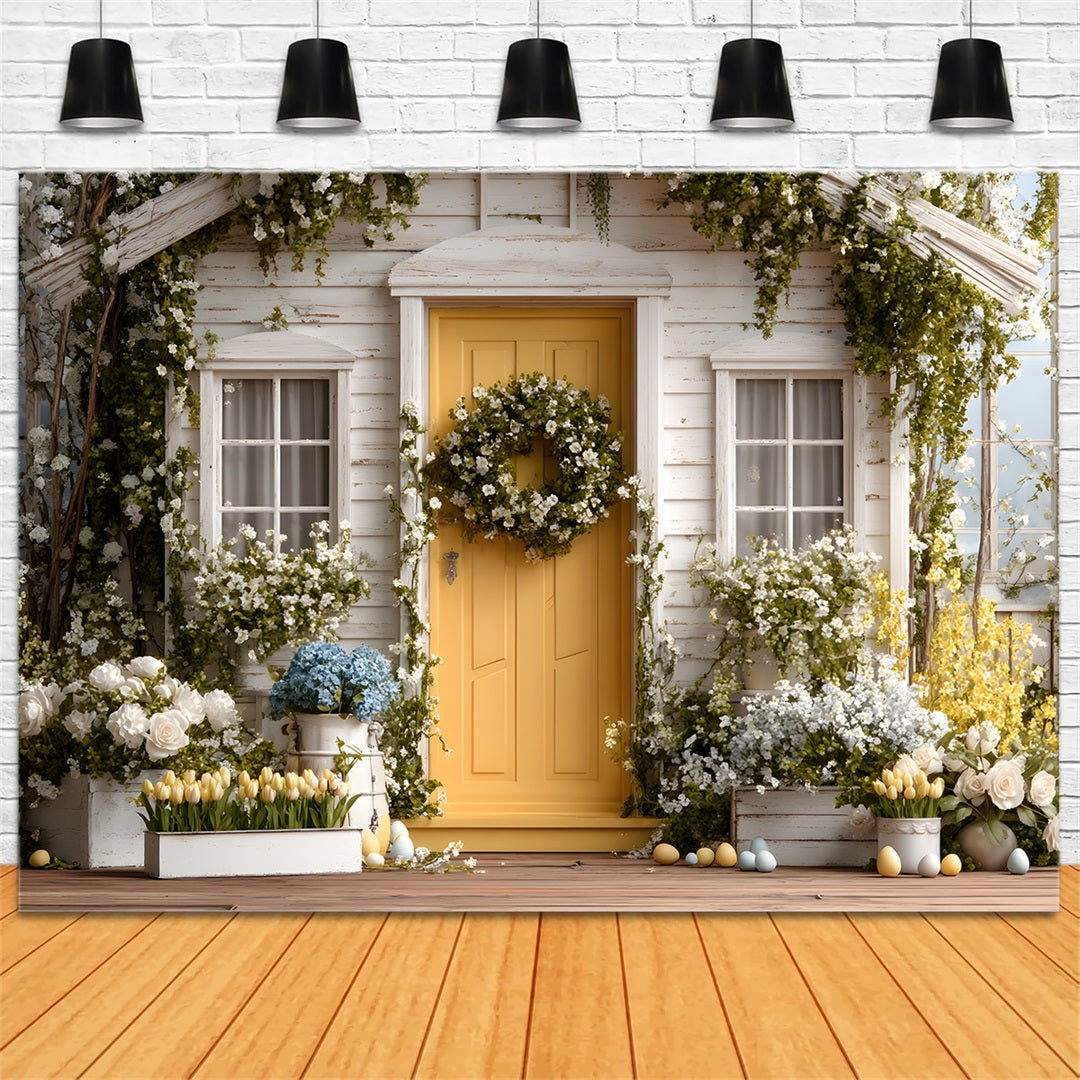 Easter Cottage Garden Backdrop Flower Bloom Porch Easter Backdrop For Pictures UK By Magali