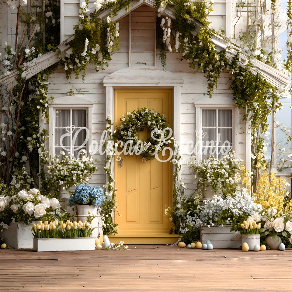 Easter Cottage Garden Backdrop Flower Bloom Porch Easter Backdrop For Pictures UK By Magali