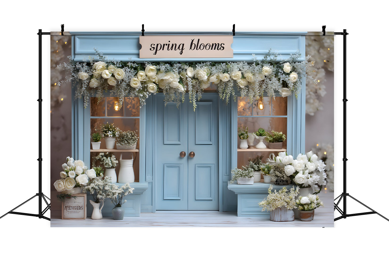 Easter European Garden Backdrop Blue Spring Bloom Shop Photography Easter Backdrops UK By Magali