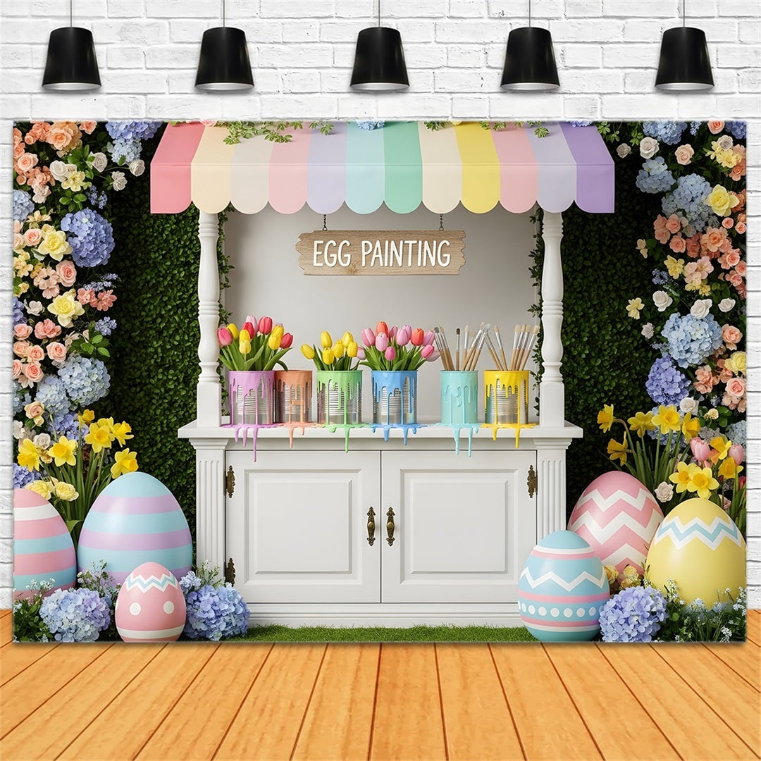 Easter Daffodil Backdrop Egg Painting Floral Stall Photo Backdrops Easter UK By Magali