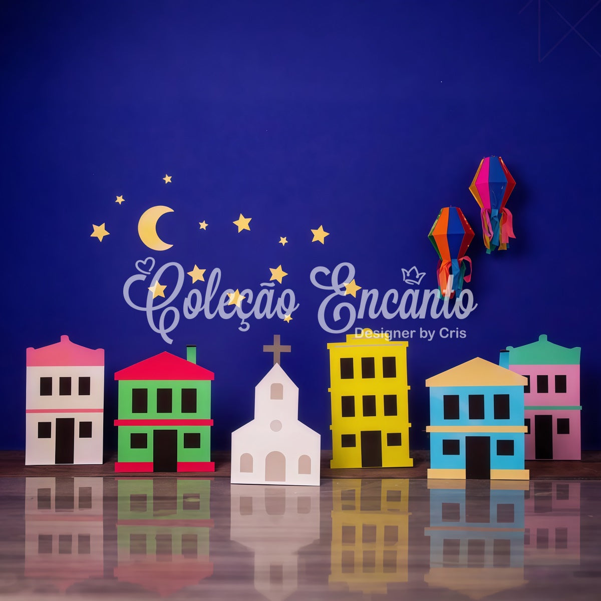 Childrens Photo Backdrops Paper Village Starry Night Moon And Stars Backdrop UK By Magali
