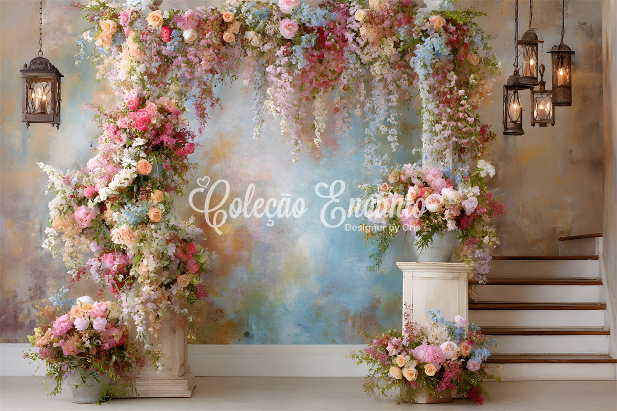 Mothers Day Backdrop Ideas Floral Garden Staircase Entrance Photo Backdrops For Mothers Day UK By Magali