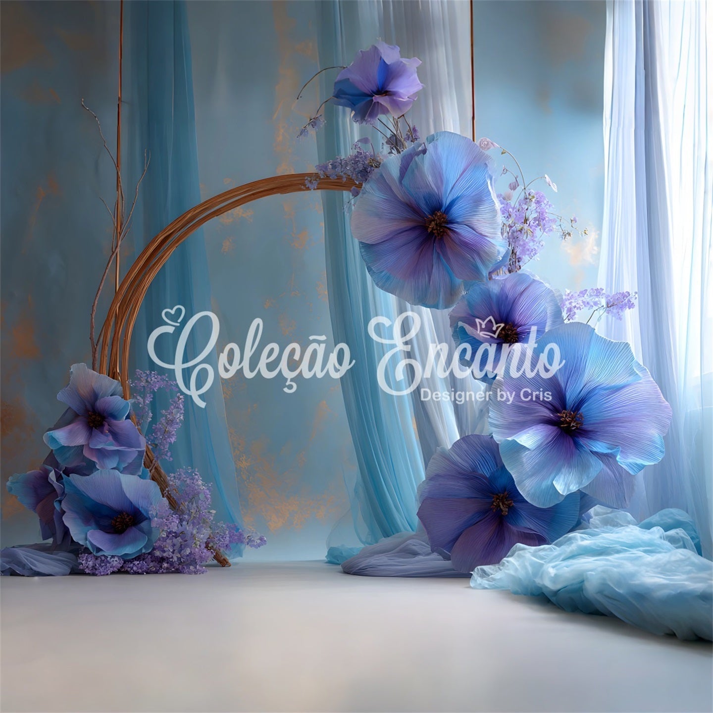 Mothers Day Photo Backdrops Purple Floral Arch Butterfly Happy Mothers Day Backdrops UK By Magali