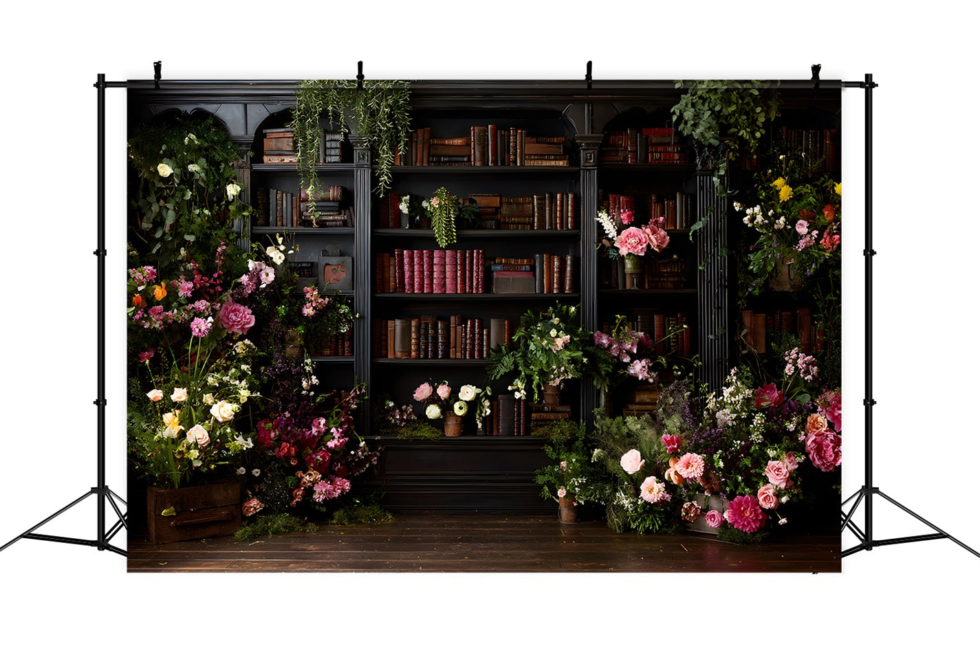 Backdrop Mothers Day Bookshelf Floral Blooms Photo Booth Mother's Day Backdrop Ideas UK By Magali