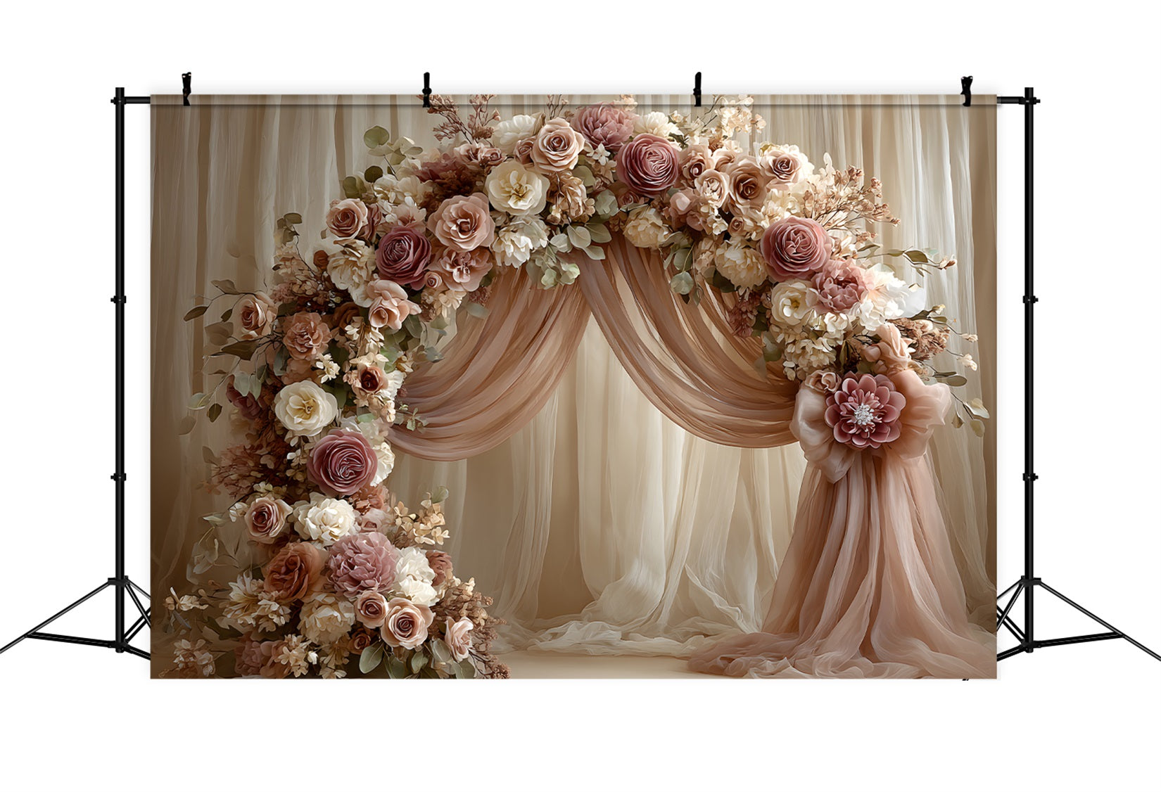 Backdrop For Mothers Day Blush Rose Arch Draped Curtains Mother's Day Picture Backdrop UK By Magali
