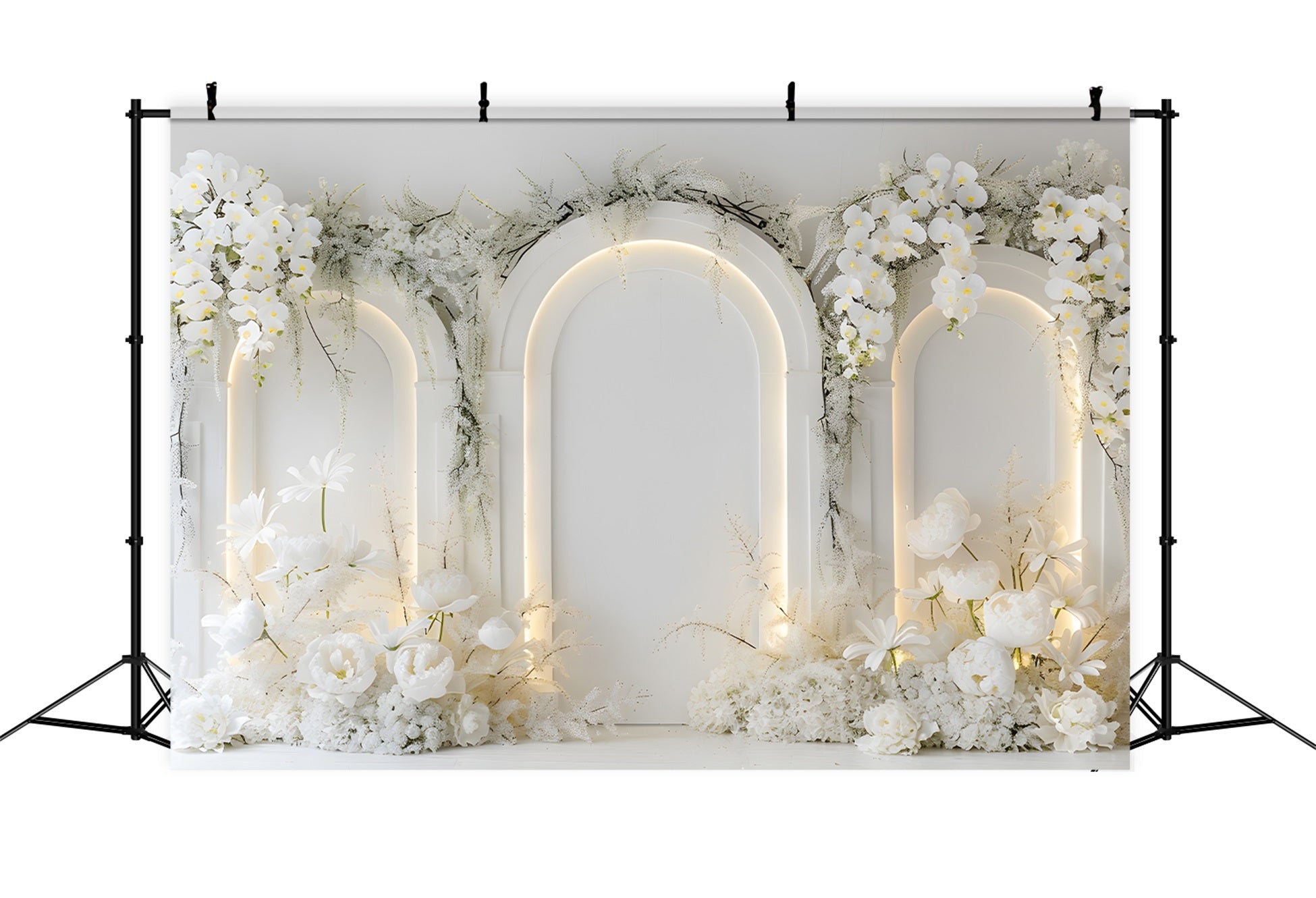 Mothers Day Photo Backdrop Ideas White Floral Arch Peonies Mother's Day Backdrops UK By Magali