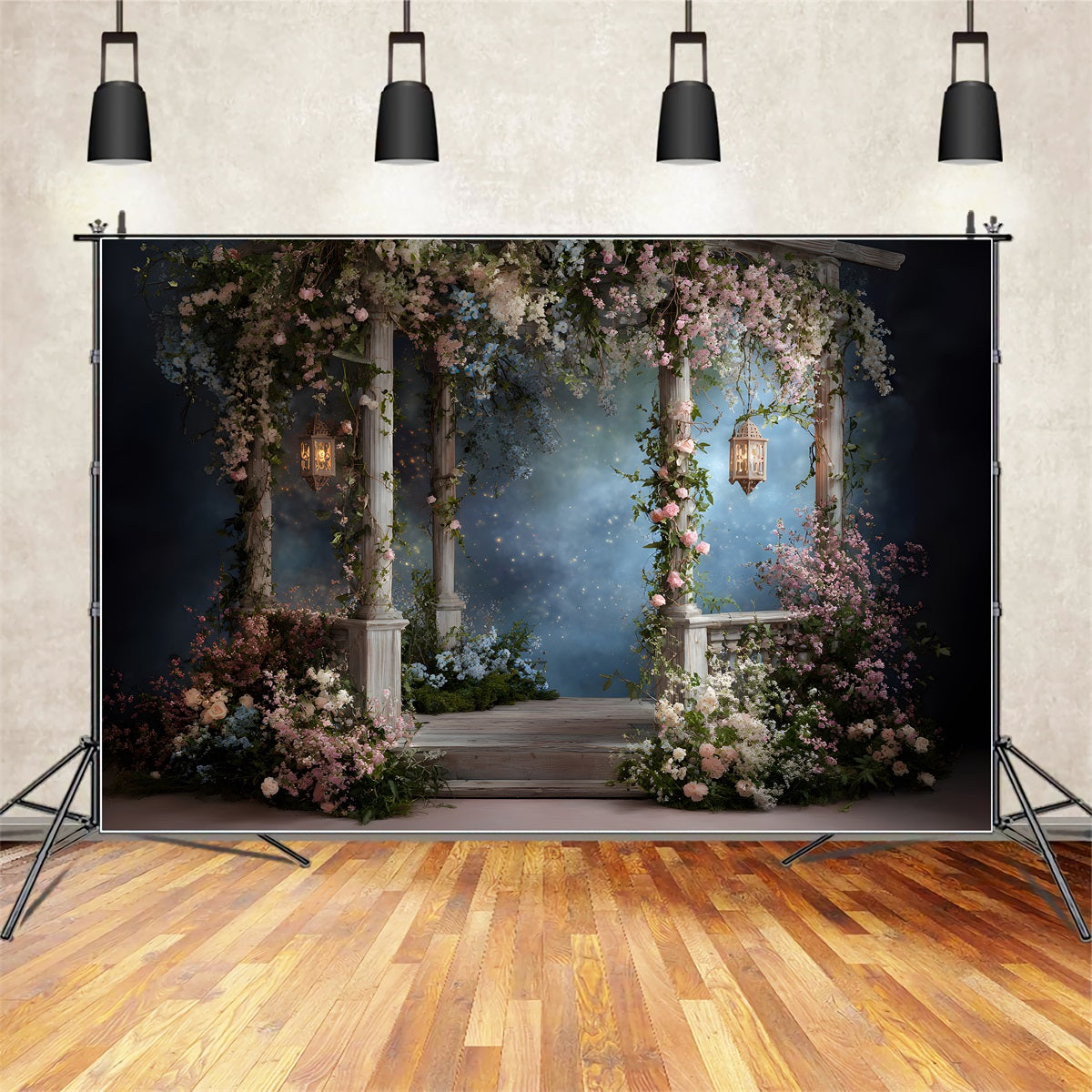 Simple Mother's Day Backdrop Whimsical Lantern Floral Archway Mothers Day Picture Backdrop UK By Magali