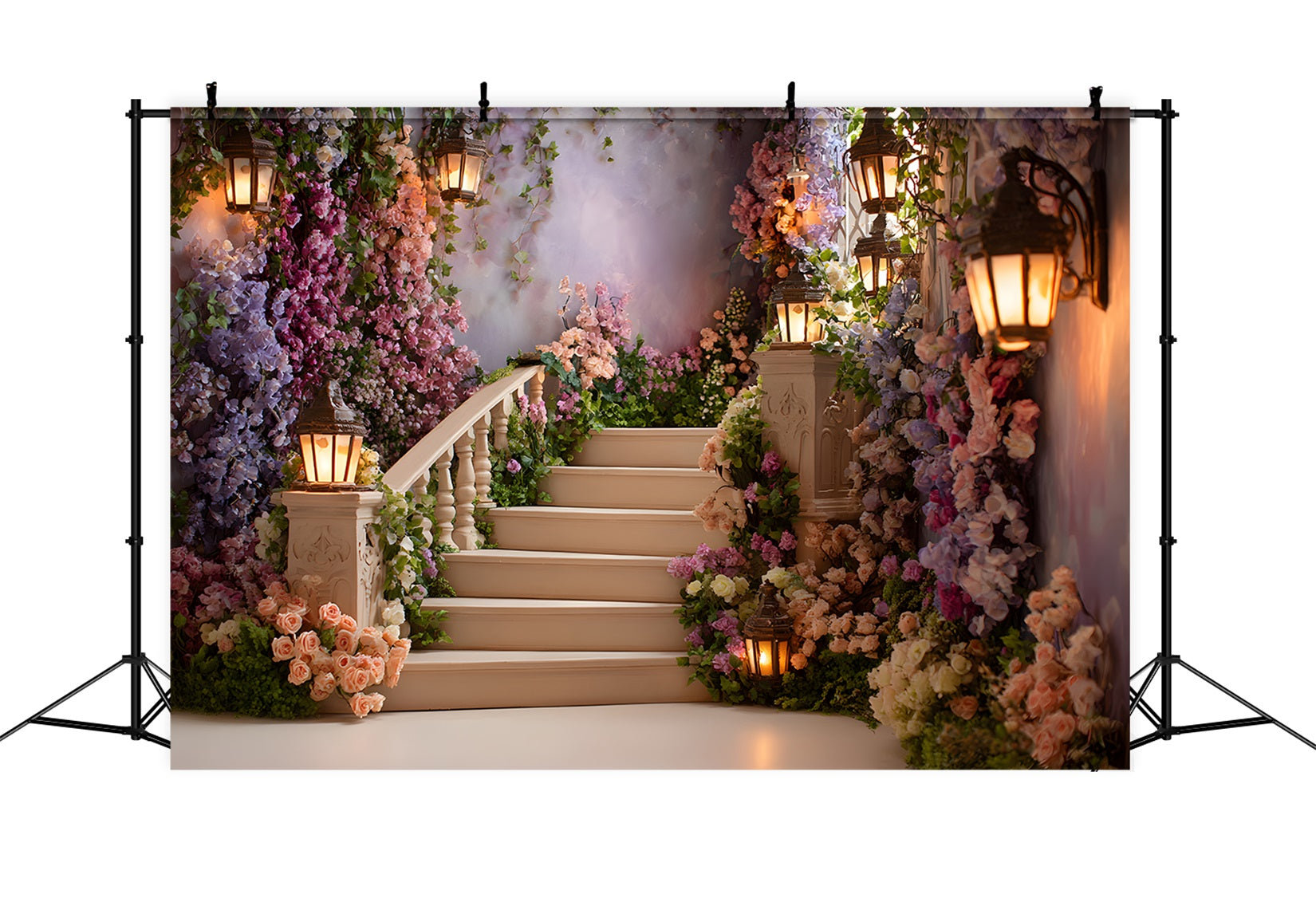 Mother Day Backdrop Whimsical Floral Lantern Pathway Photo Backdrop For Mothers Day UK By Magali