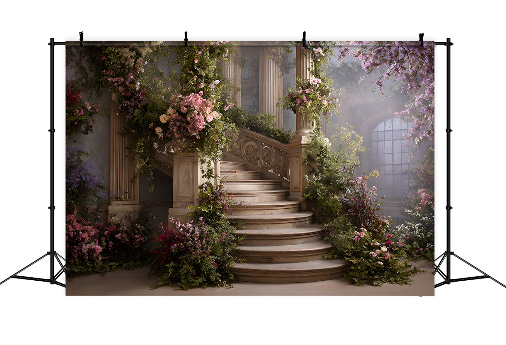 Happy Mother's Day Backdrop Ideas Romantic Floral Staircase Path Mother Day Backdrop UK By Magali