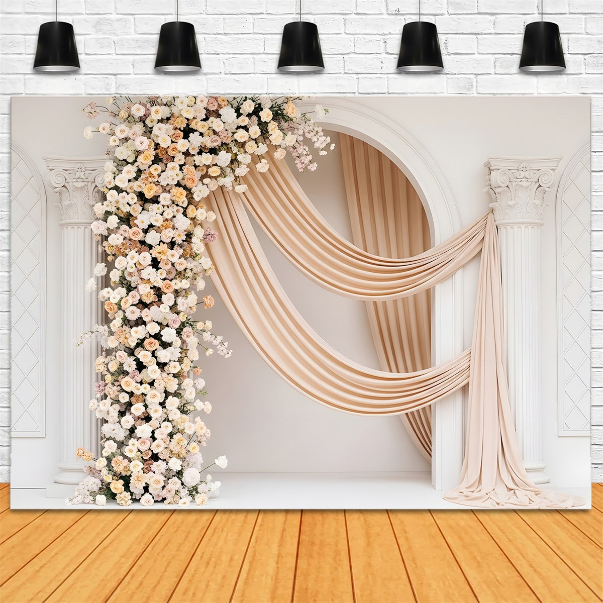 Photo Backdrops For Mothers Day Ivory Bloom Column Drape Elegance Mothers Day Flower Backdrop UK By Magali