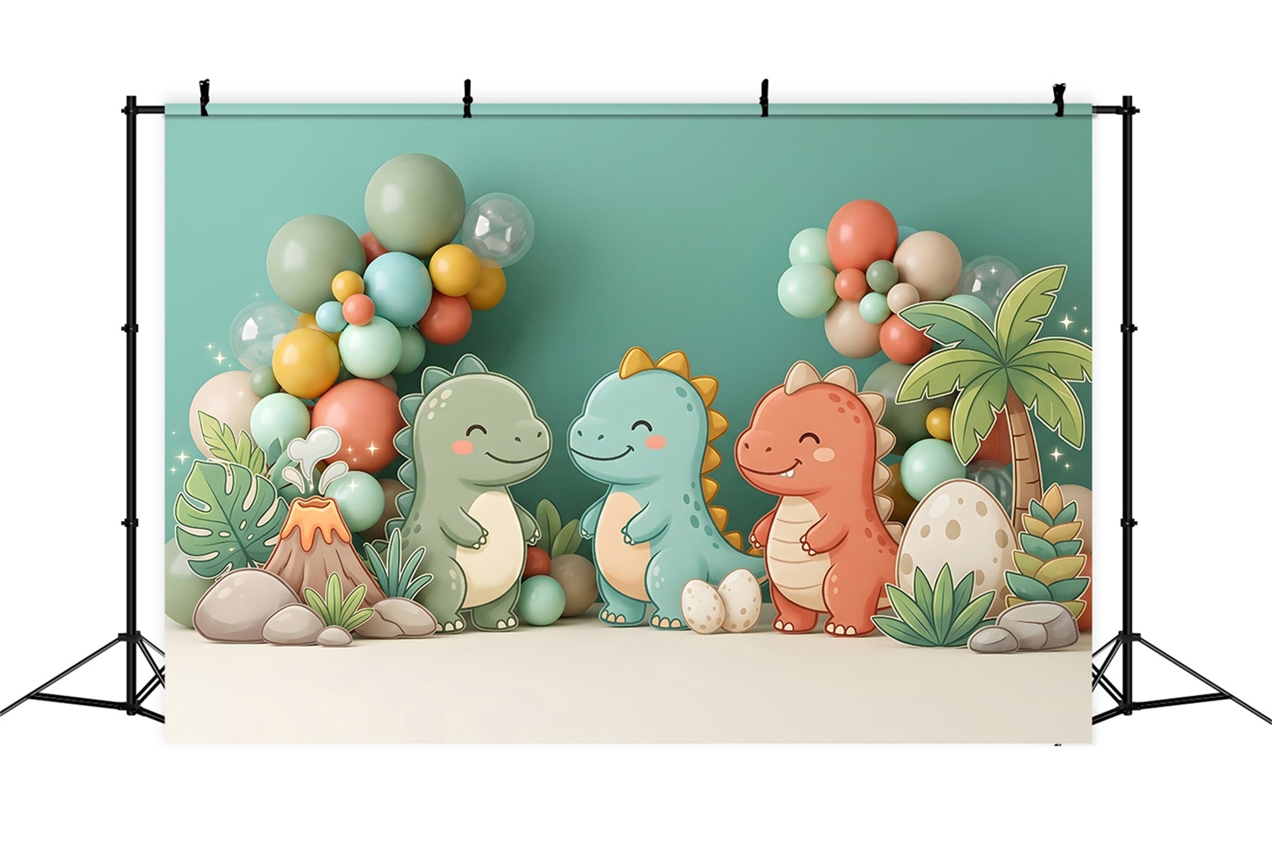 Children Backdrops Cute Dinosaur Volcano Balloon Newborn Photography Backdrops UK CEM65-26