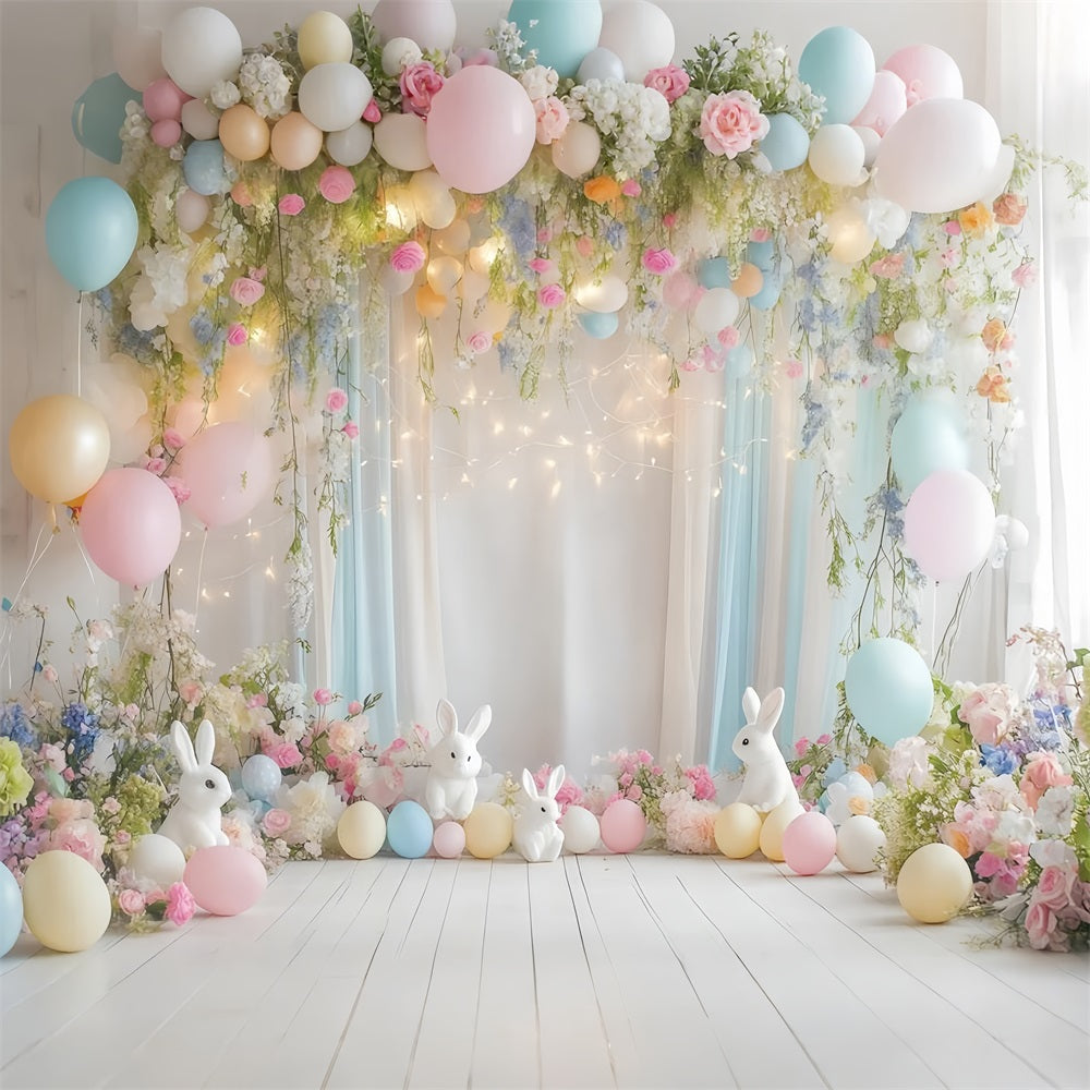 Easter Backdrop Floral Vine Balloon Backdrop UK CJJ-161