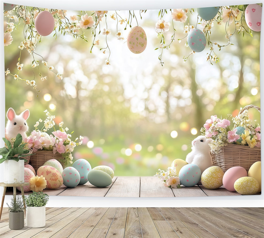 Easter Backdrops Egg Floral Wreath Backdrop UK CJJ-162