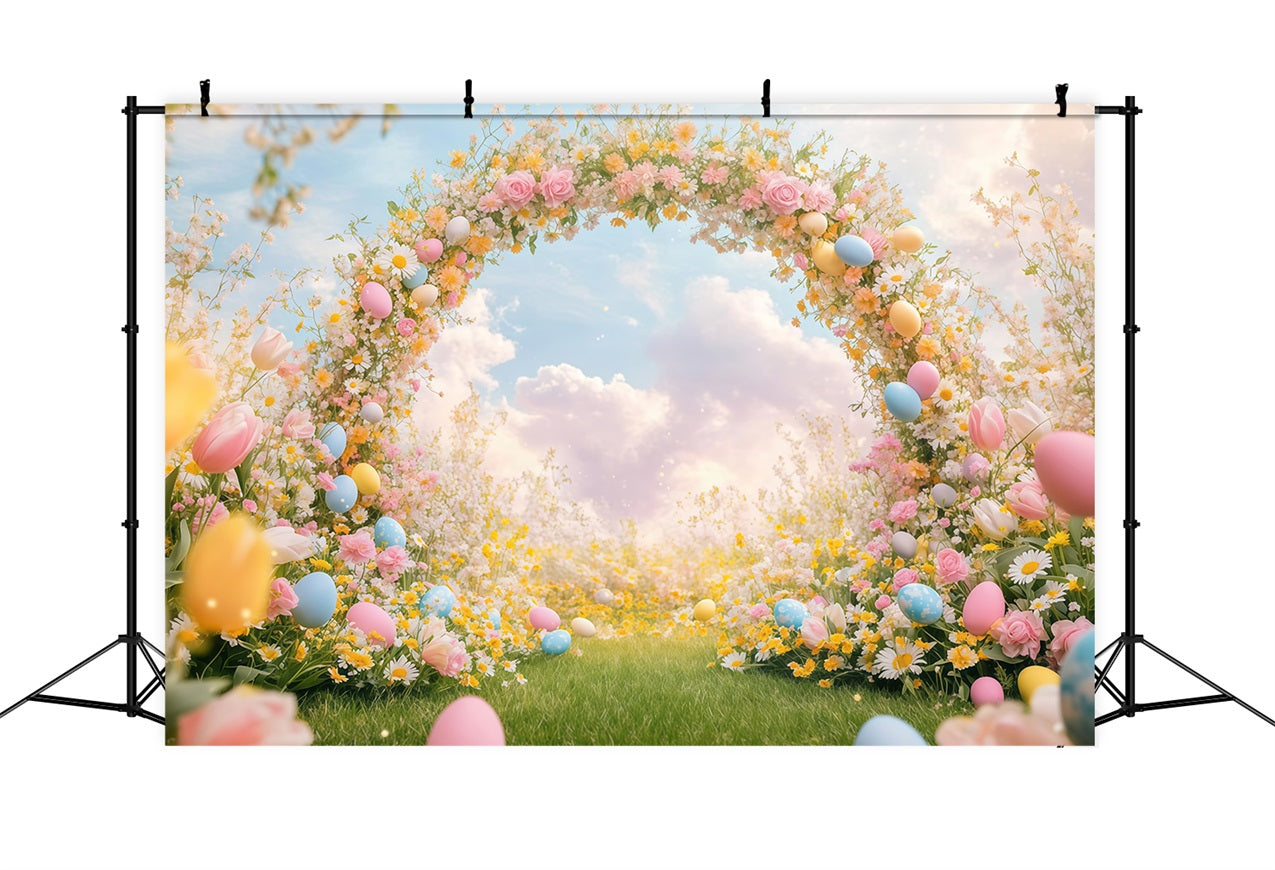 Easter Photo Backdrop Fantasy Arch Floral Backdrop UK CJJ-163