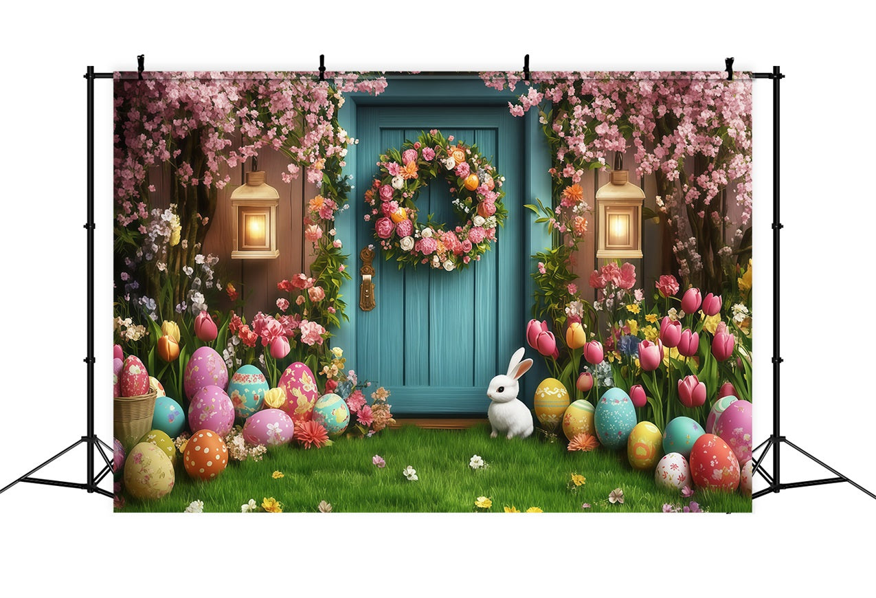 Easter Backdrop Ideas Dreamy Door Bunny Egg Backdrop UK CJJ-164