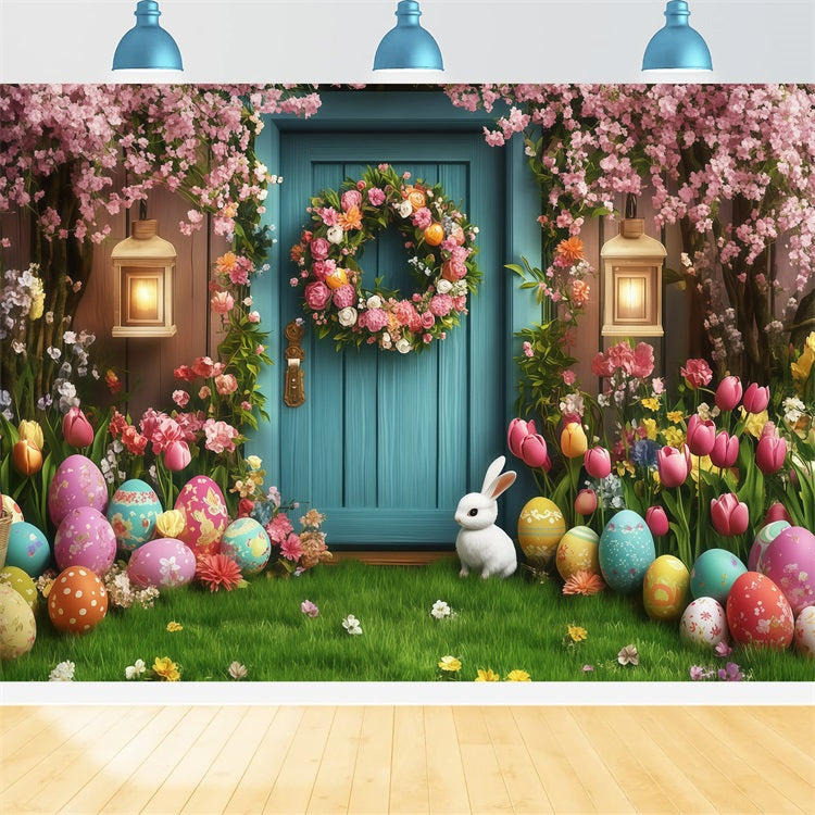 Easter Backdrop Ideas Dreamy Door Bunny Egg Backdrop UK CJJ-164