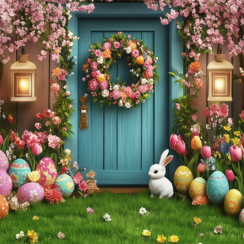 Easter Backdrop Ideas Dreamy Door Bunny Egg Backdrop UK CJJ-164