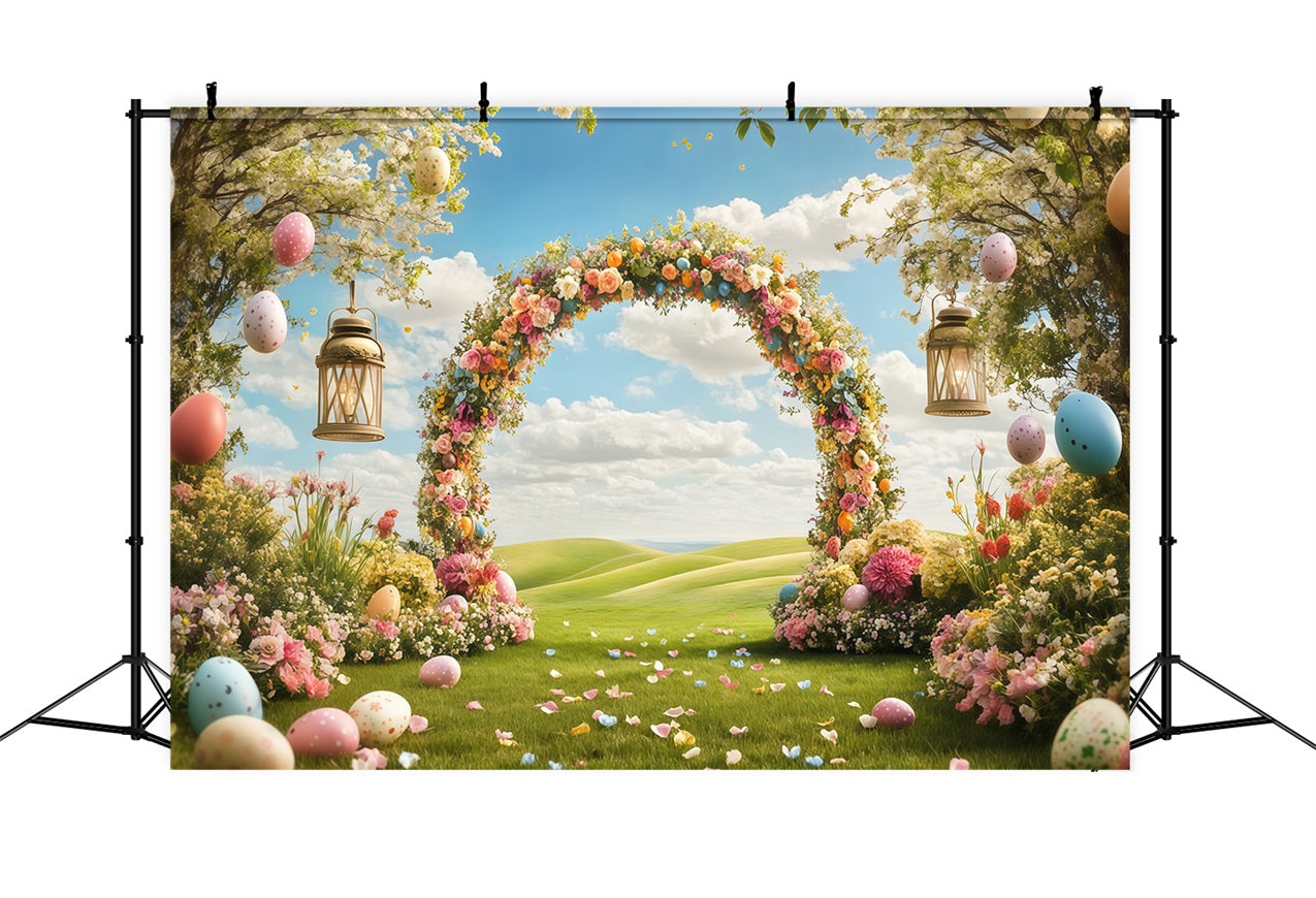 Backdrop For Easter Floral Archway Meadow Backdrop UK CJJ-165