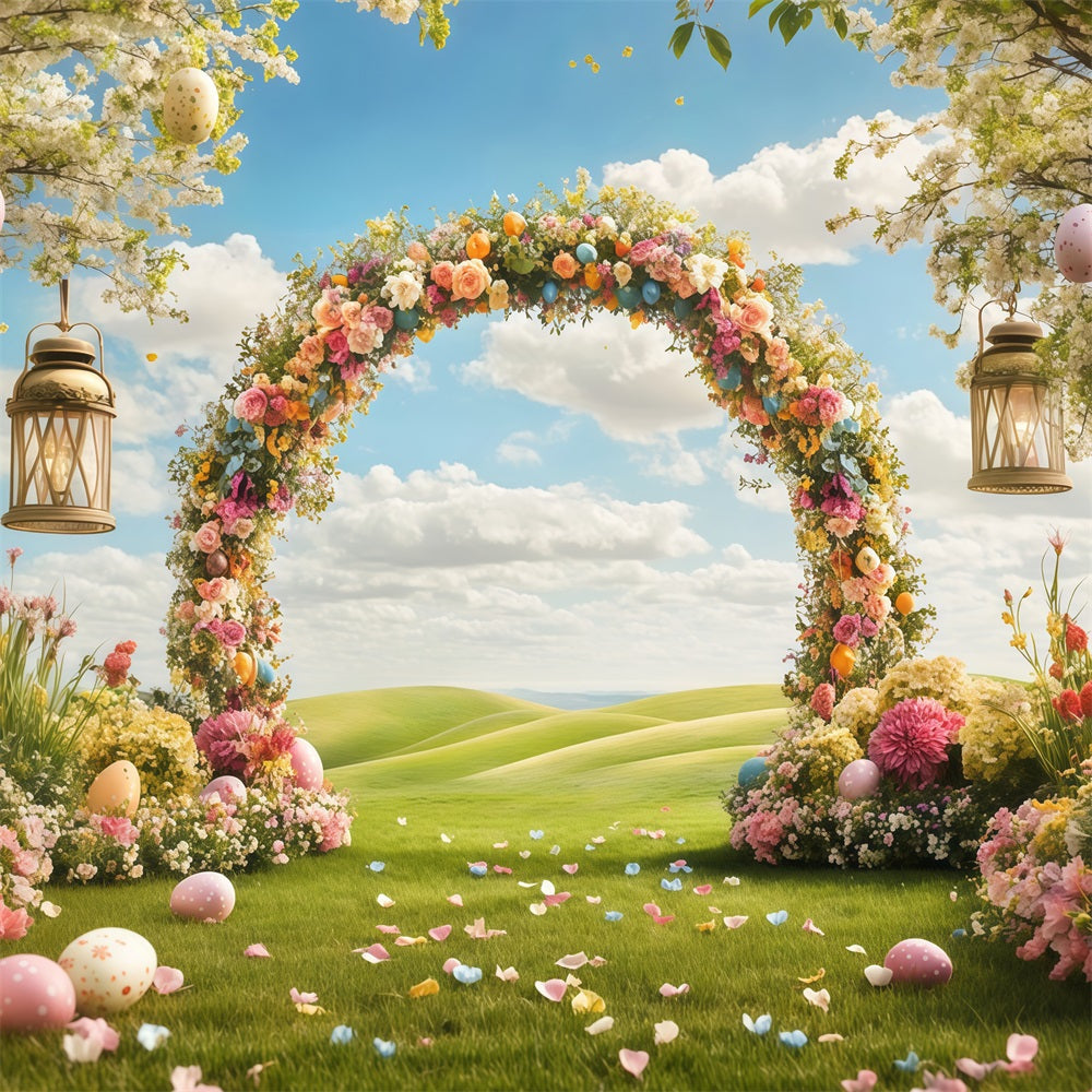 Backdrop For Easter Floral Archway Meadow Backdrop UK CJJ-165
