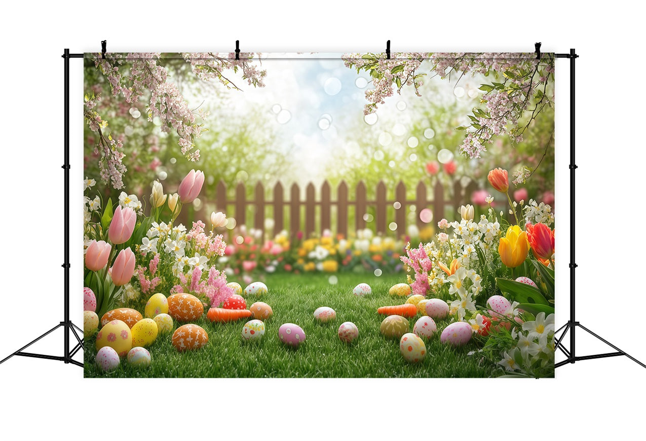 Easter Egg Backdrop Rustic Egg Floral Backdrop UK CJJ-167