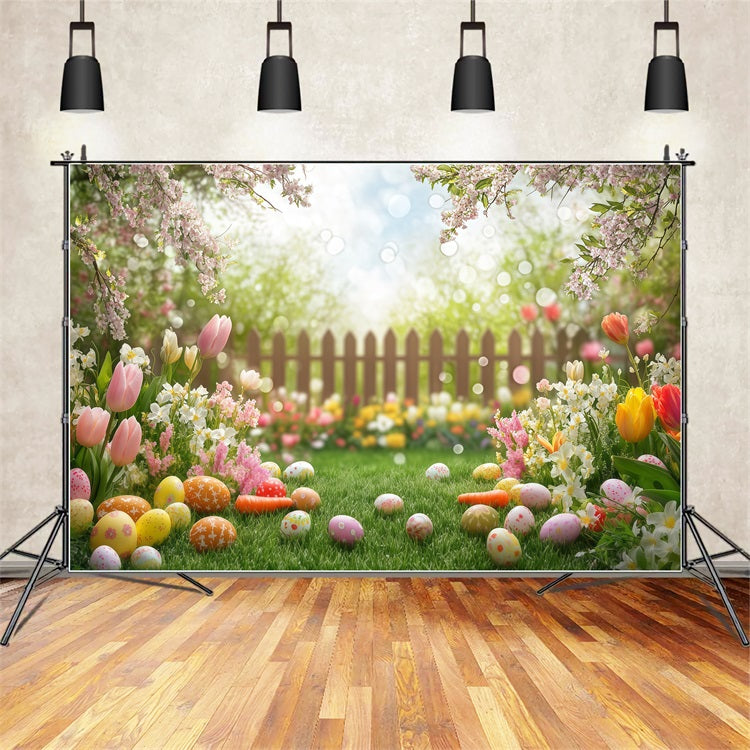 Easter Egg Backdrop Rustic Egg Floral Backdrop UK CJJ-167